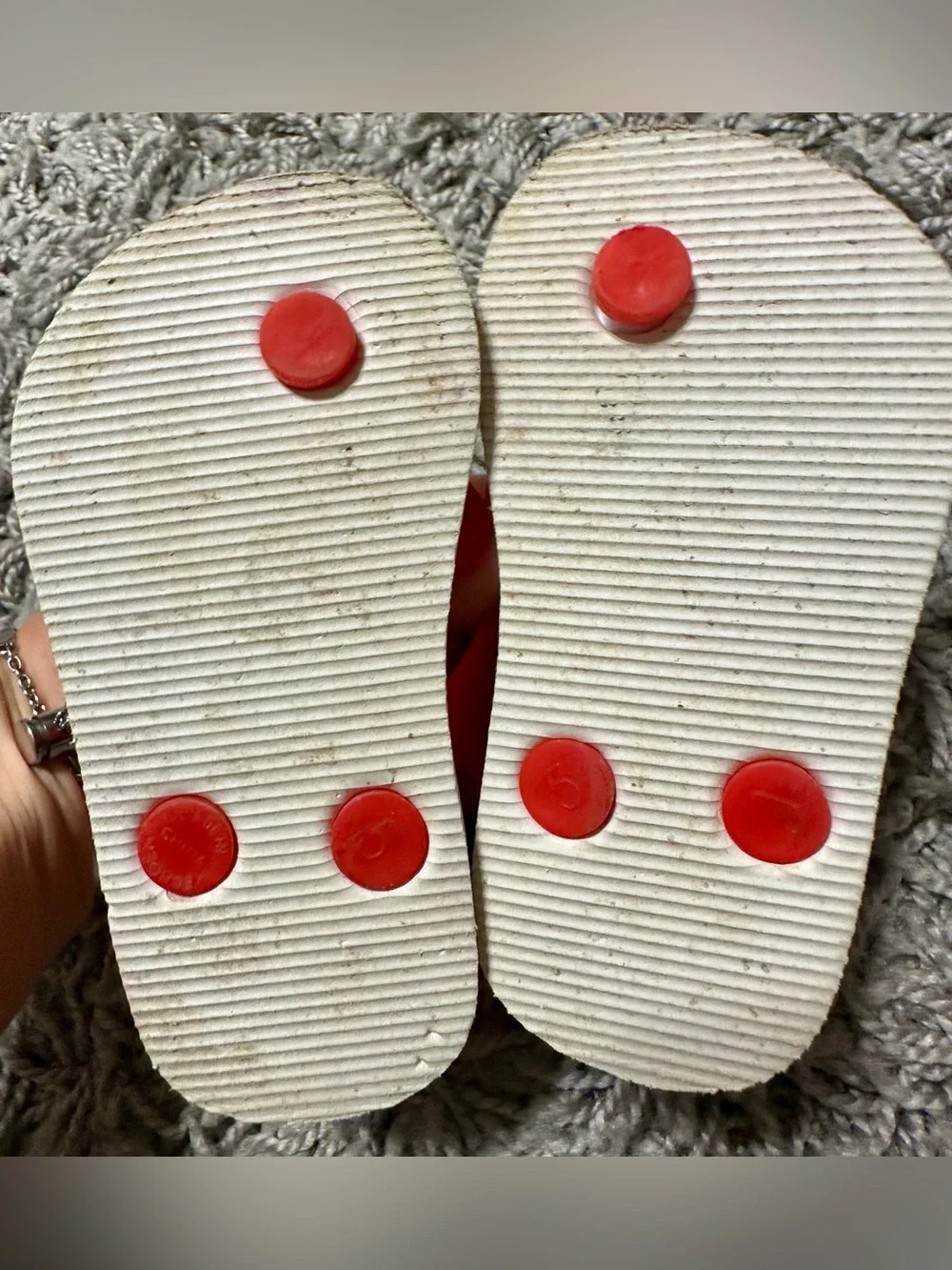 Old Navy Red Strap Kids Flip Flops with Surfboard Print